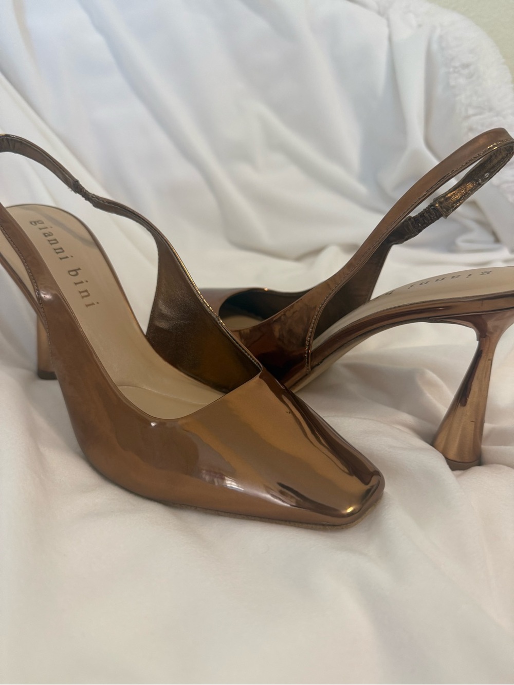 Gianni Bini Metallic Bronze Slingback Heels